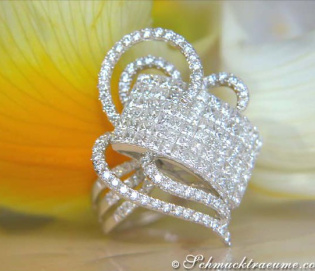 Fantastischer Princess Diamanten Ring mit Brillanten