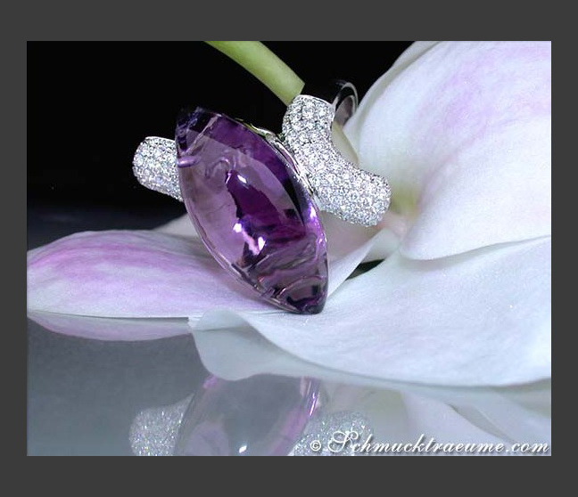 Stattlicher Amethyst Ring mit Brillanten #1 Stattlicher Amethyst Ring mit Brillanten #1