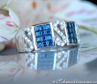 Aparter Saphir Ring mit Brillanten