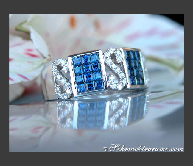 Aparter Saphir Ring mit Brillanten #1 Aparter Saphir Ring mit Brillanten #1