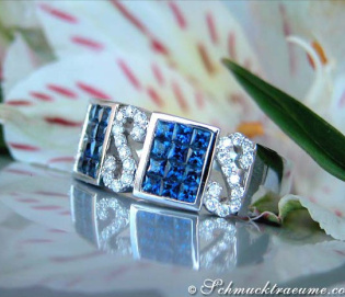 Aparter Saphir Ring mit Brillanten