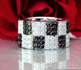 Minimalist Eternity Ring with Black & White Diamonds Minimalist Eternity Ring with Black & White Diamonds