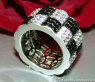 Puristischer Memory Ring mit schwarzen Diamanten & weißen Brillanten #3