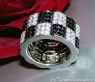 Puristischer Memory Ring mit schwarzen Diamanten & weißen Brillanten #4