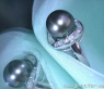 Eleganter Tahitiperle Ring mit Trapez Diamanten #2