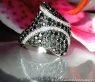 Massiver schwarze Diamanten Ring im Rauten Design #2