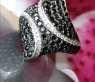 Massiver schwarze Diamanten Ring im Rauten Design #3