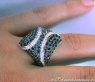 Massiver schwarze Diamanten Ring im Rauten Design #5