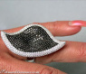 Opulenter schwarze Diamanten Ring im Blatt Design #4