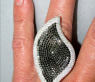 Opulenter schwarze Diamanten Ring im Blatt Design #5