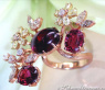 Grandioser Pink Turmalin Ring mit Diamanten im Blütendesign #2