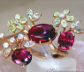 Grandioser Pink Turmalin Ring mit Diamanten im Blütendesign #6