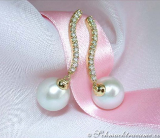 Picture Perfect South Sea Pearl Earrings with Diamonds Picture Perfect South Sea Pearl Earrings with Diamonds