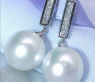 Schlichte Südseeperlen Ohrstecker mit Diamanten #3