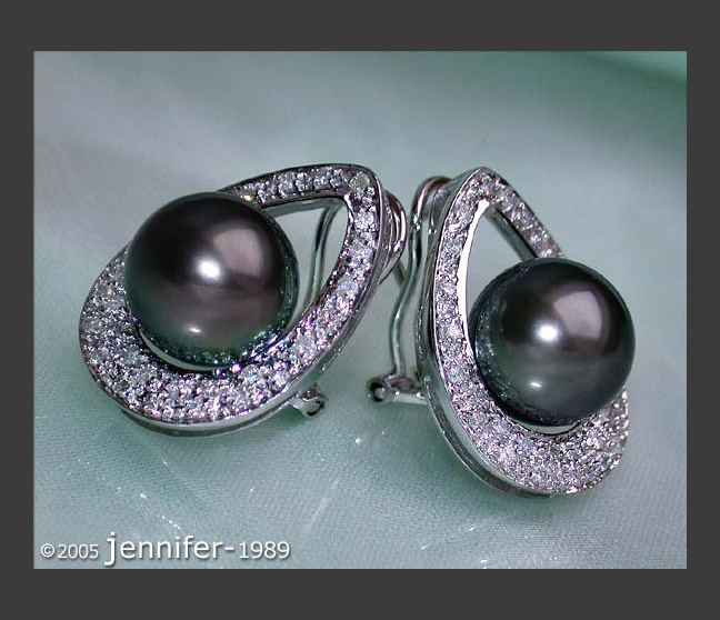 Tahitiperlen Ohrstecker im Mikimoto Design #1 Tahitiperlen Ohrstecker im Mikimoto Design #1