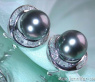 Wunderschöne Tahitiperlen Ohrstecker mit Diamanten #1