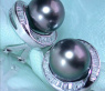 Wunderschöne Tahitiperlen Ohrstecker mit Diamanten #3