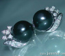 Höchst feminine Tahitiperlen Ohrstecker mit Diamanten #2