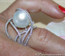 Erstklassiger Südseeperle Ring mit Brillanten (13 - 14 mm) #7