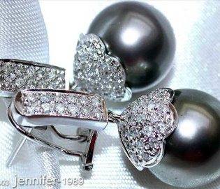 Elegante Tahitiperlen Brillanten Ohrringe in Weißgold 750 Elegante Tahitiperlen Brillanten Ohrringe in Weißgold 750