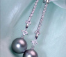 Extra lange Tahitiperlen Ohrringe mit Diamanten #3