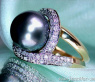 Stattlicher Tahitiperle Brillanten Ring in Gelbgold #5