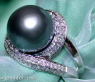Stattlicher Tahitiperle Brillanten Ring in Weißgold #2