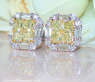 Feinste gelbe Diamanten Ohrstecker mit Brillanten & Baguette Diamanten #1