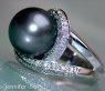 Stattlicher Tahitiperle Brillanten Ring in Weißgold #5