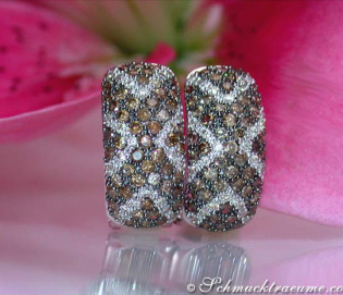 Herrliche Halb Creolen mit braunen Diamanten Herrliche Halb Creolen mit braunen Diamanten