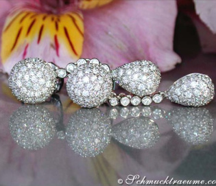 Pretty Pear and Ball Earrings with Diamonds Pretty Pear and Ball Earrings with Diamonds