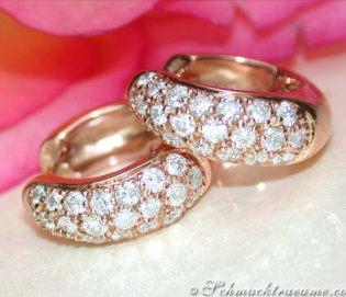 Feine Brillanten Creolen in Roségold 585 Feine Brillanten Creolen in Roségold 585