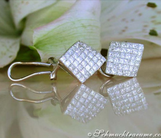 Feinste Diamanten Ohrstecker (Invisible Setting)