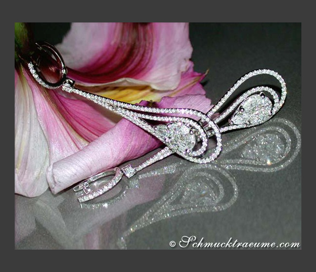 Luxuriöse Diamanten Ohrgehänge im Illusion-Design #1 Luxuriöse Diamanten Ohrgehänge im Illusion-Design #1