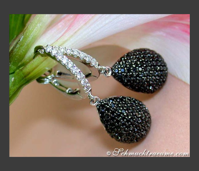 Interessante Ohrringe mit schwarzen Diamanten #1 Interessante Ohrringe mit schwarzen Diamanten #1