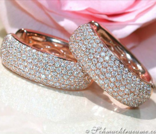 Stattliche Brillanten Pavé Creolen in Roségold Stattliche Brillanten Pavé Creolen in Roségold