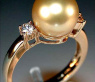 Edler goldene Südseeperle Ring mit Brillanten #2