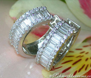 Prachtvolle Diamanten Creolen (Baguette & Brillant Schliff) Prachtvolle Diamanten Creolen (Baguette & Brillant Schliff)