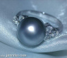 Zeitloser Tahitiperle Ring mit Diamanten in Weißgold #4