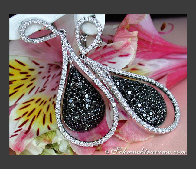 Auffallende Ohrringe mit schwarzen Diamanten #1 Auffallende Ohrringe mit schwarzen Diamanten #1