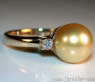 Edler goldene Südseeperle Ring mit Brillanten #3