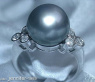 Zeitloser Tahitiperle Ring mit Diamanten in Weißgold #5