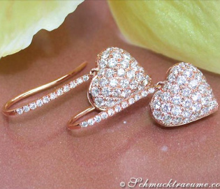 Zarte Diamanten Ohrhänger im Herz Design