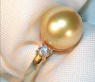 Edler goldene Südseeperle Ring mit Brillanten #4
