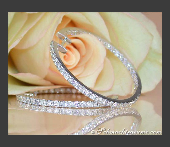 Attraktive Creolen mit Diamanten (Ø 3,30 cm) #1 Attraktive Creolen mit Diamanten (Ø 3,30 cm) #1