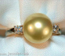 Edler goldene Südseeperle Ring mit Brillanten #5