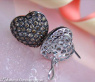 Feminine braune Diamanten Herz Ohrstecker #3
