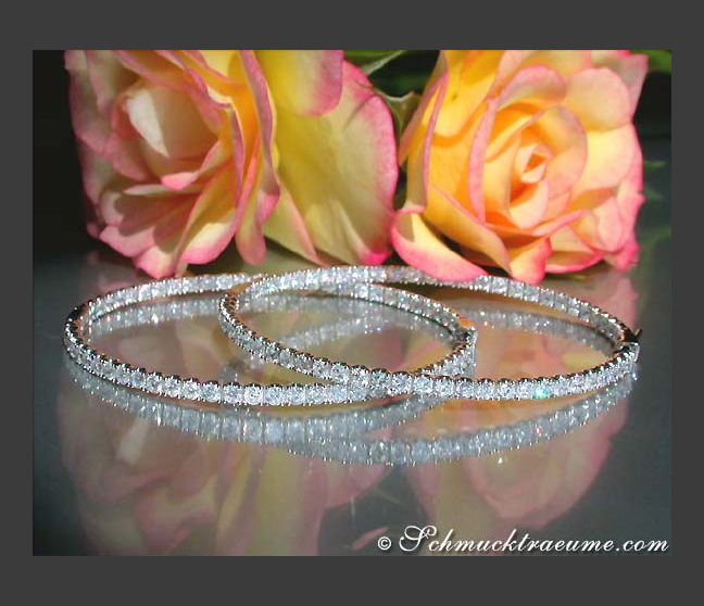 Exquisite Diamant Creolen in Weißgold 750 (Ø 5,40 cm) #1