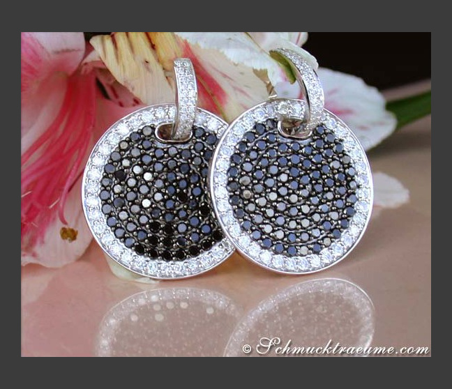 Imposante schwarze Diamanten Ohrgehänge #1 Imposante schwarze Diamanten Ohrgehänge #1