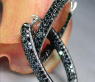 Ovale Creolen mit schwarzen Diamanten #4